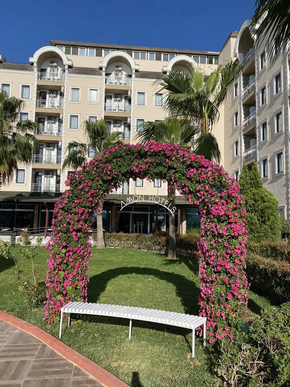 Flower arch in the garden