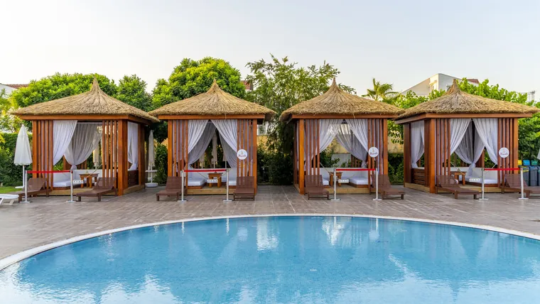 Poolside cabanas