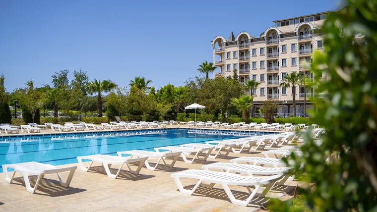 Poolside sunloungers